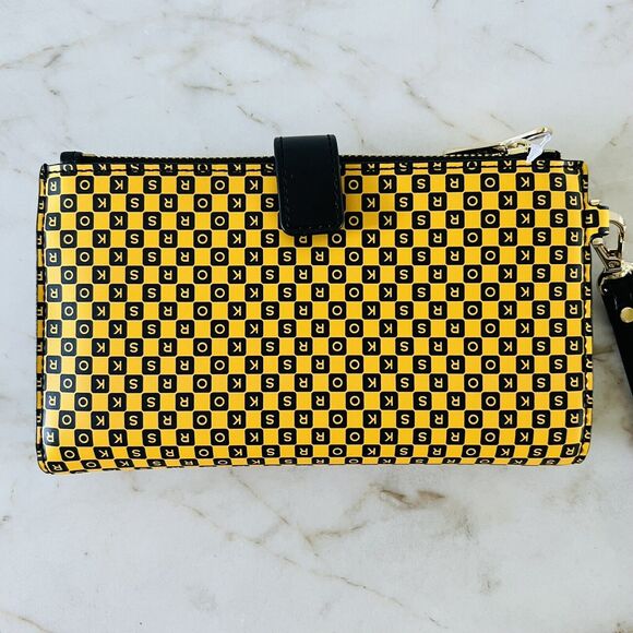 MICHAEL KORS New York City Taxi Yellow Multi Leather Double Zip Wallet Wristlet - Picture 4 of 7